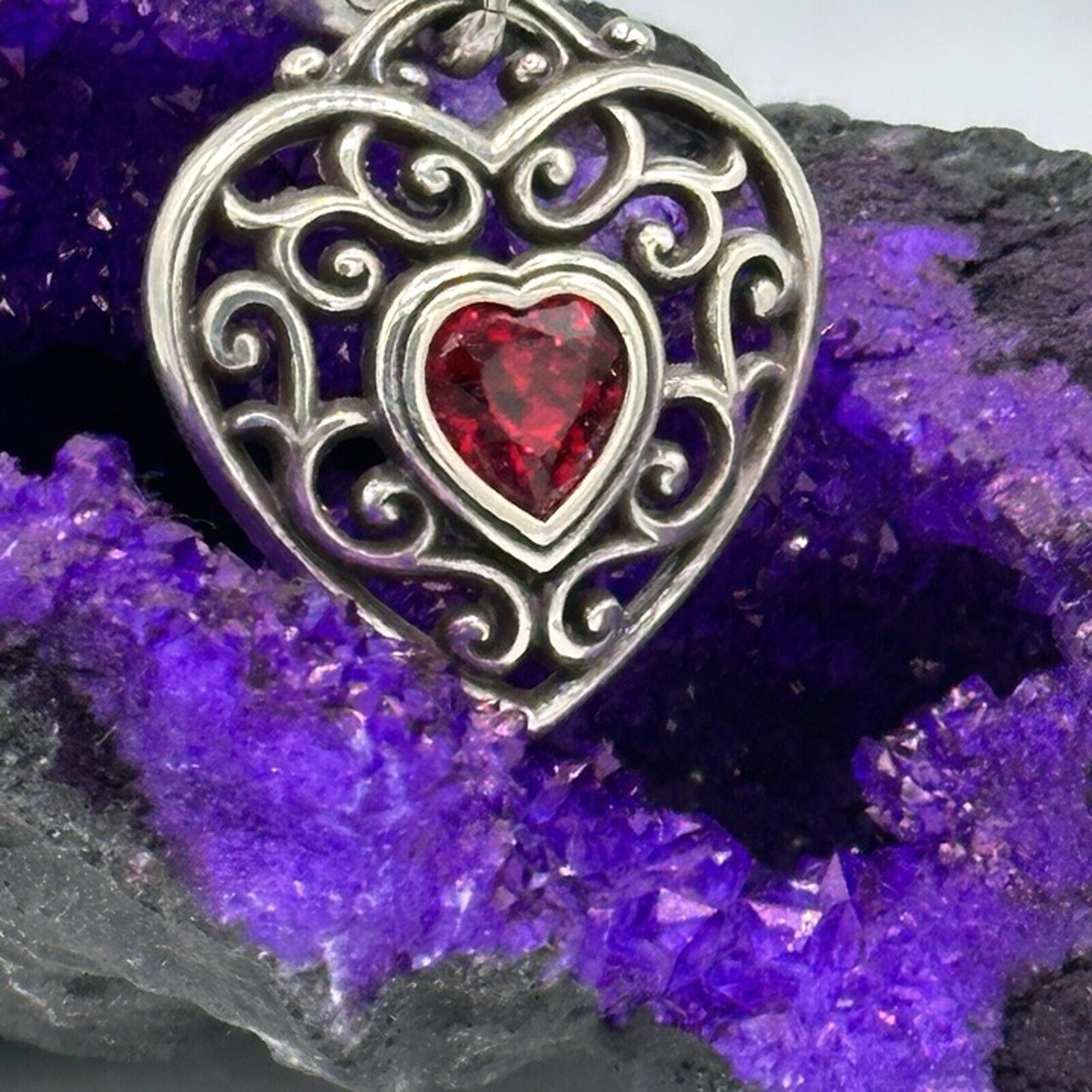 Retired BRIGHTON LOVE YOUR HEART Crystal Heart Necklace GO RED