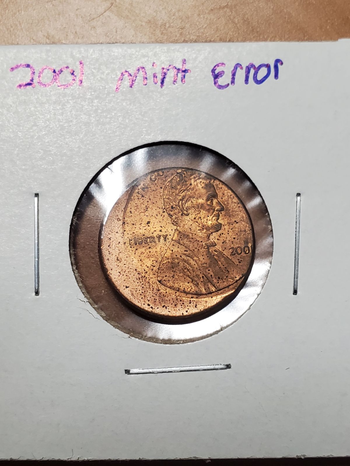 2001 0ff strike mint error cent