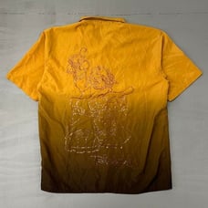 Y2K Crazy Blue Boy Yellow Button Up Collared Shirt XL