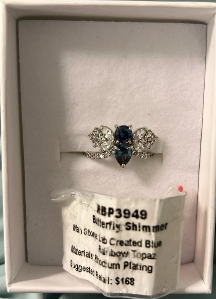 Butterfly shimmer by RBP absolutely stunning blue rainbow topaz size 7