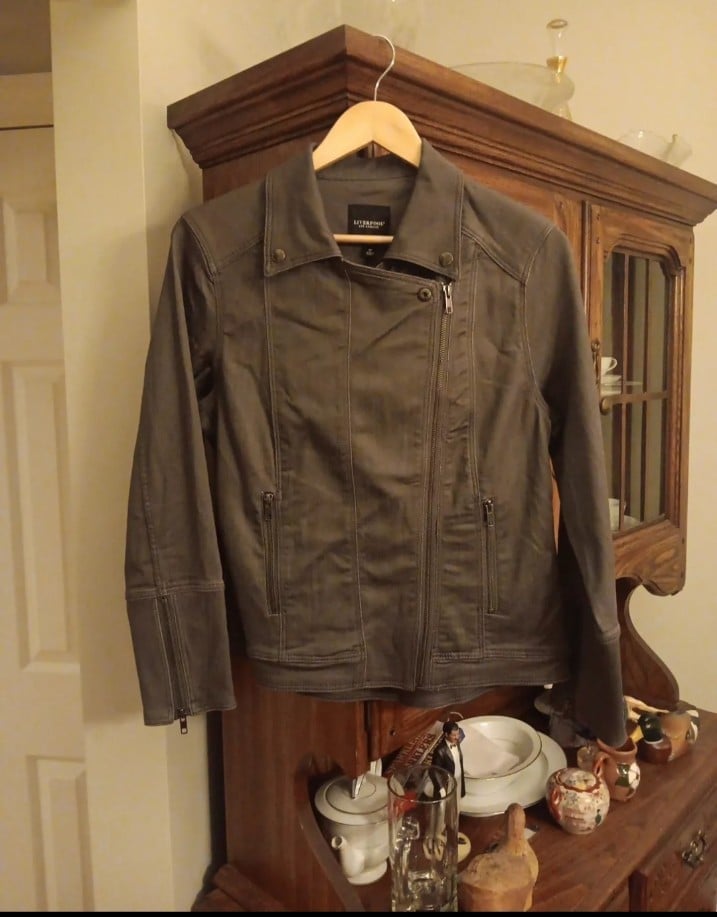 Liverpool Los Angeles Womens Gray Moto Jacket