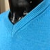Benetti blue v-neck knit logo sweater