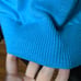 Benetti blue v-neck knit logo sweater