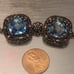 Vintage Designer DGS 925 Turkey Large Faceted Blue Topaz Bracelet 7 - 9 Inches