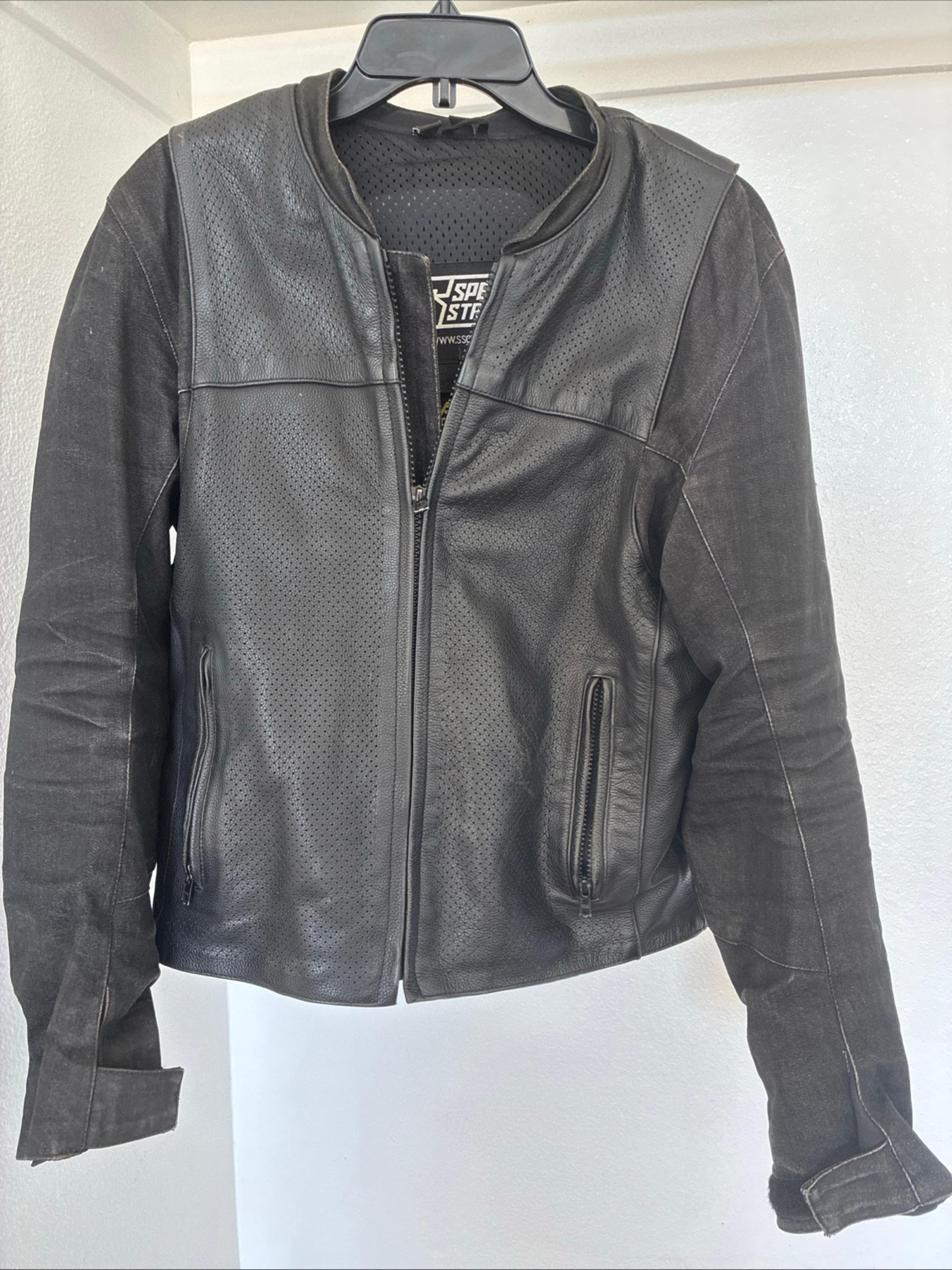 Speed and Strength moto racing Jacket motorcycle leather denim S