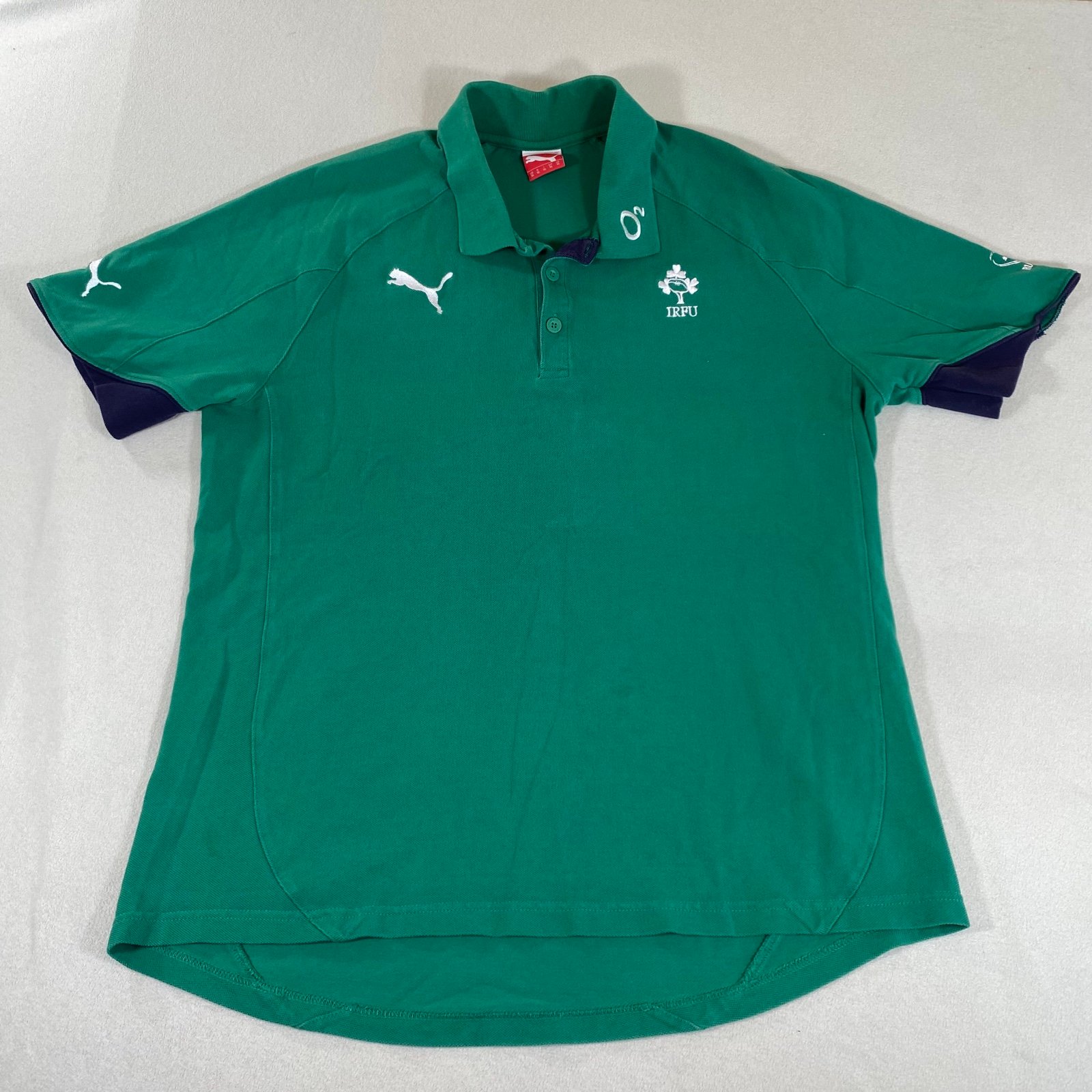 Ireland Rugby Union Shirt Jersey Green Top Puma Polo IRFU Mens Size Xl