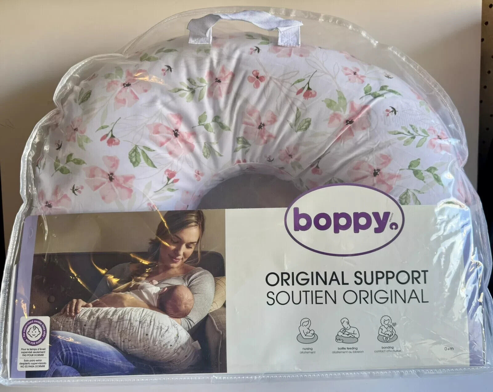boppy nursing pillow pink floral