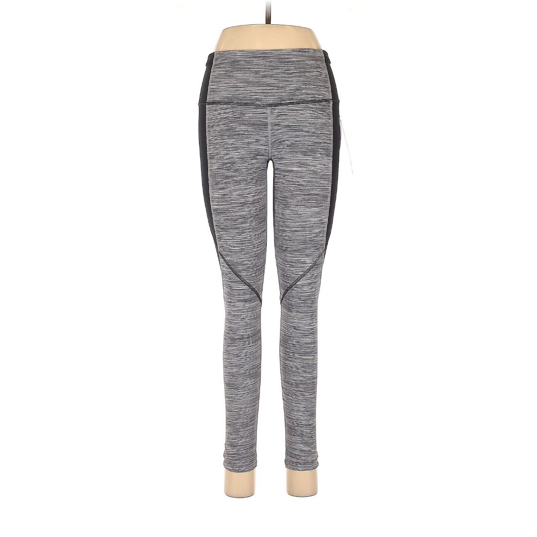 LULULEMON ATHLETICA Gray Deep Coal Run With The Sun Tight HR Leggings - US 6