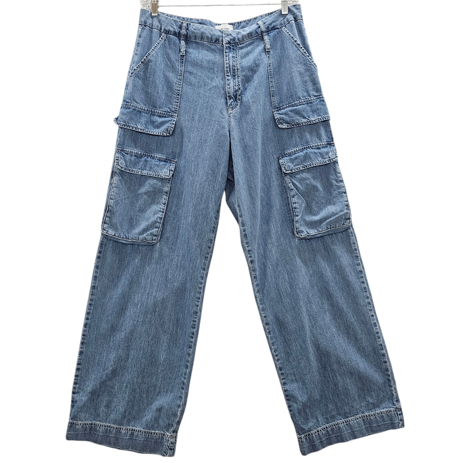 Frame Jean Trousers Womens Size 34 Cargo Relaxed Straight Wide Leg High Rise