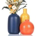 New Set of 3 Colorful Ceramic Vase for Home Decor - Burnt Orange & Blue