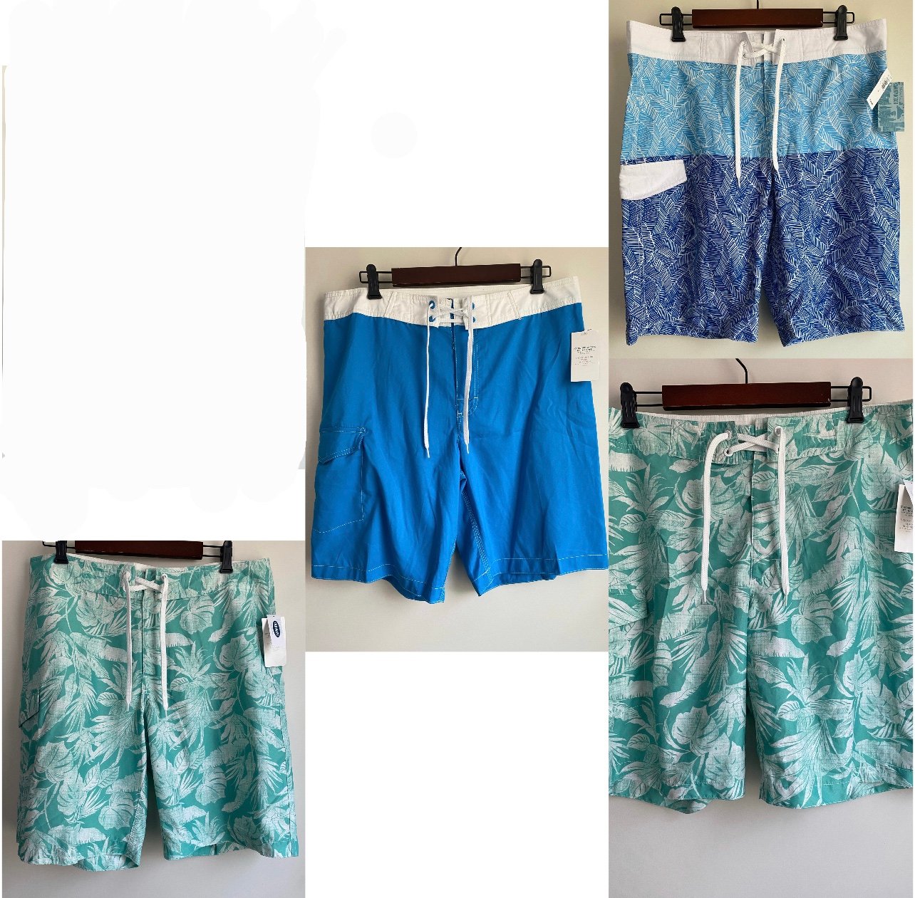 BOARD SHORTS / SWIM TRUNKS 10 LENGTH - OLD NAVY BATHING SUIT - LARGE