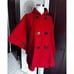 vintage schotte nyc US 740N pea jacket red hooded wool poncho made in usa OS