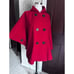 vintage schotte nyc US 740N pea jacket red hooded wool poncho made in usa OS