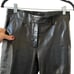 HELMUT LANG LAMB LEATHER PANTS STRAIGHT LEG LINED POCKETS MOTO BIKER BLK M