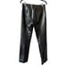 HELMUT LANG LAMB LEATHER PANTS STRAIGHT LEG LINED POCKETS MOTO BIKER BLK M