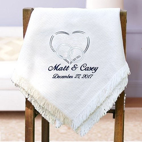 Custom Wedding Couple Heart Blanket