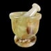 Mortar and Pestle, onyx green marble herbs, spices, nuts grinder gift for her