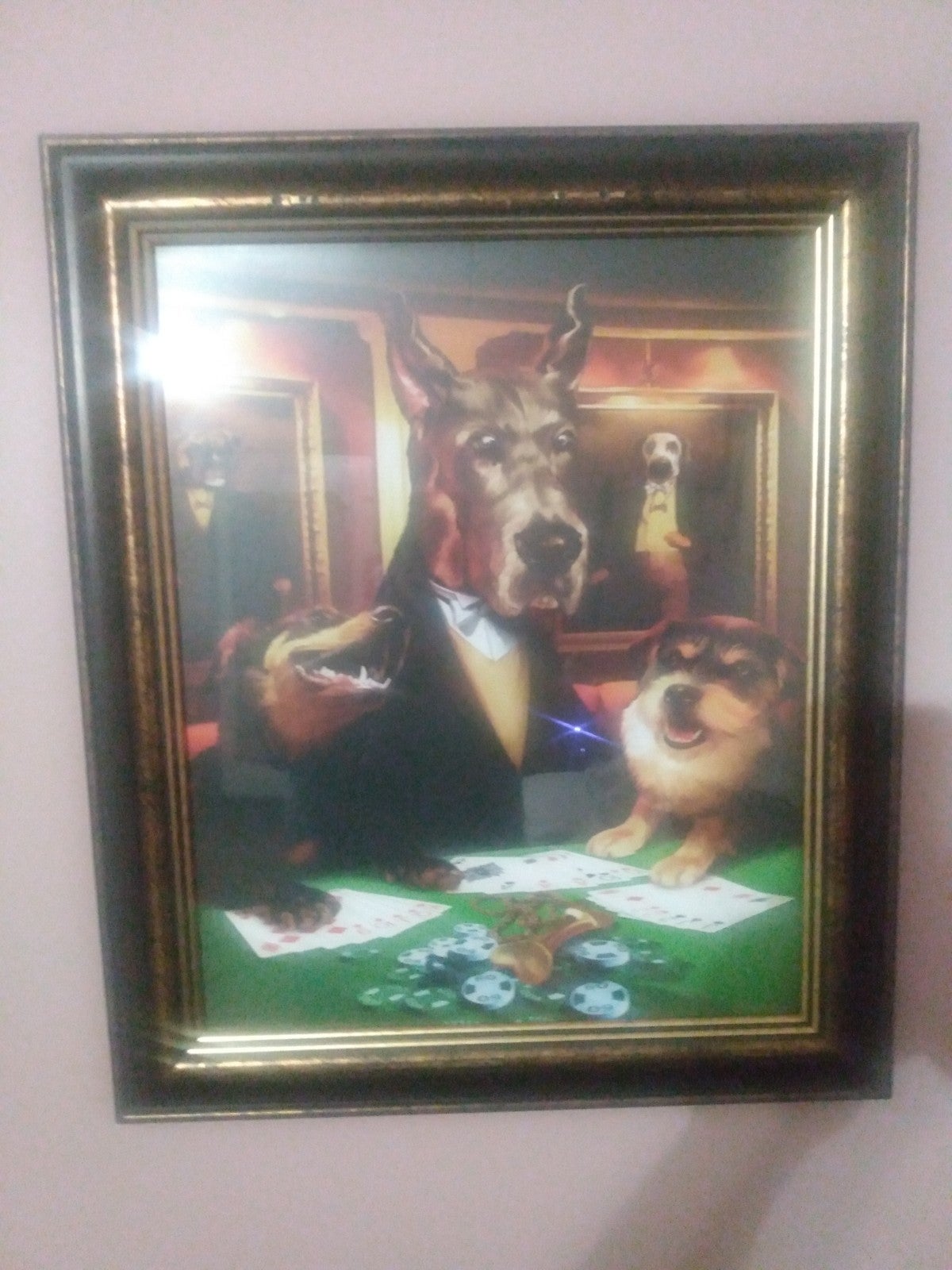 Large Framed Dogs Playing Poker