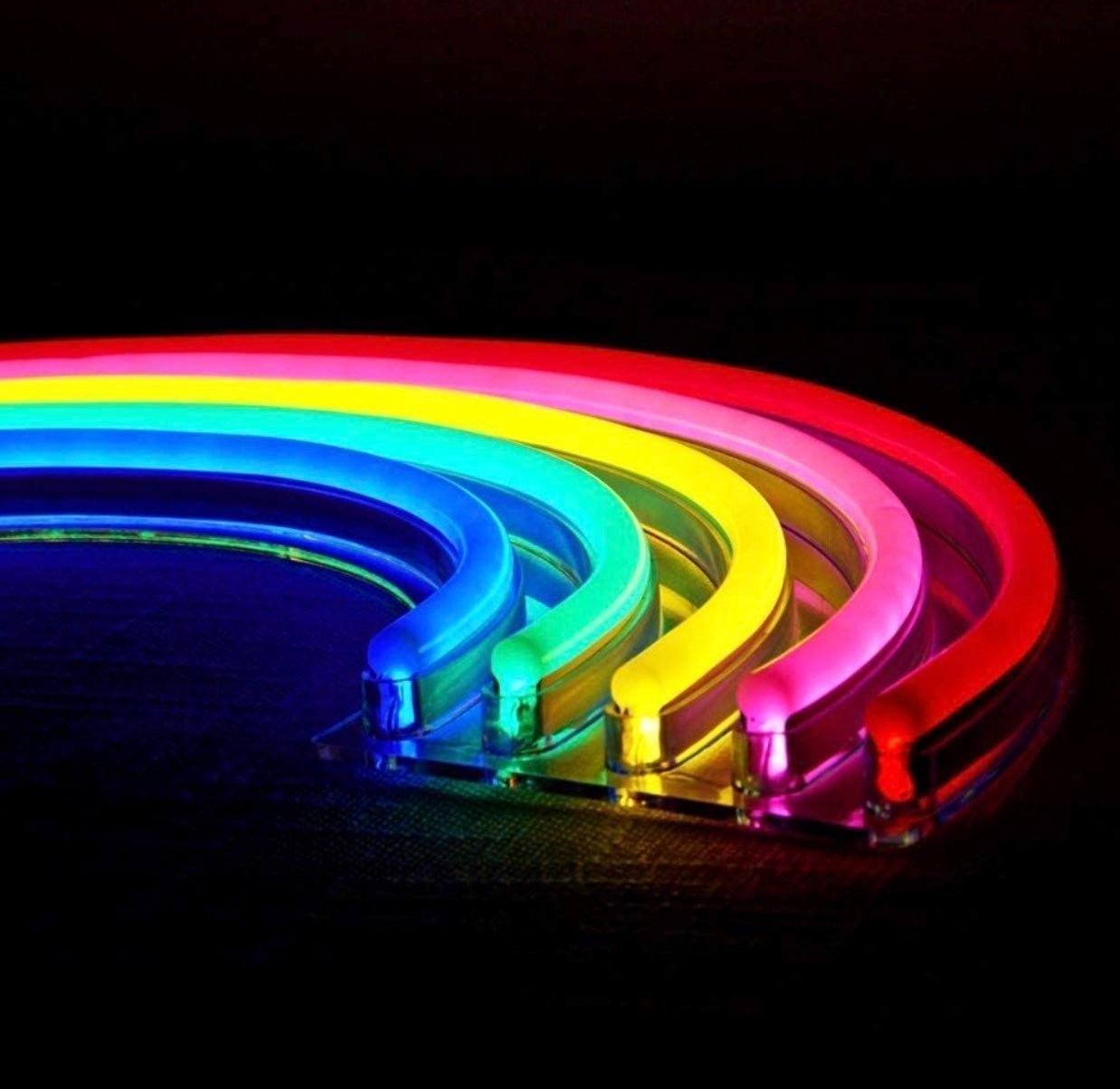 Clear Bright Colorful Rainbow LED Sign Wall Decoration