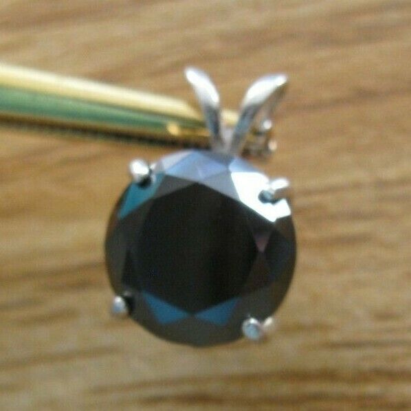 3.78ct 100% REAL BLACK DIAMOND NECKLACE*CERTI FICATE AUTHENTICITY*F REE DIA TEST