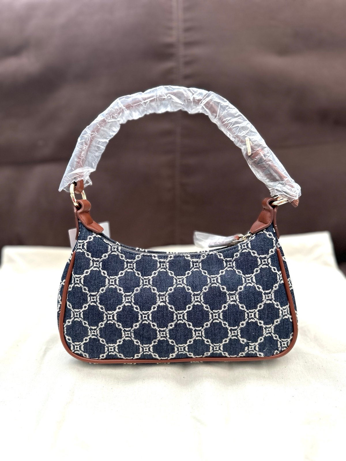 NWT LIMITED EDITION MANGO Embroidered Chains Baguette Bag