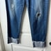 Adriano Goldschmied Stevie Cuff Slim Straight Cuff Jeans Distressed 30
