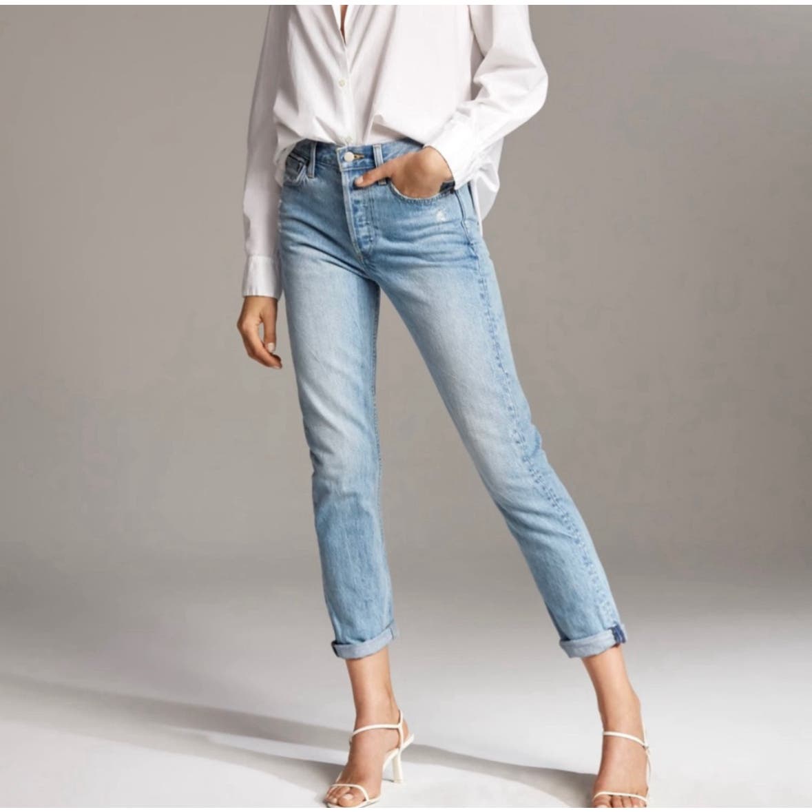 Denim Forum Aritzia Distressed Ex Boyfriend Jeans Size 27