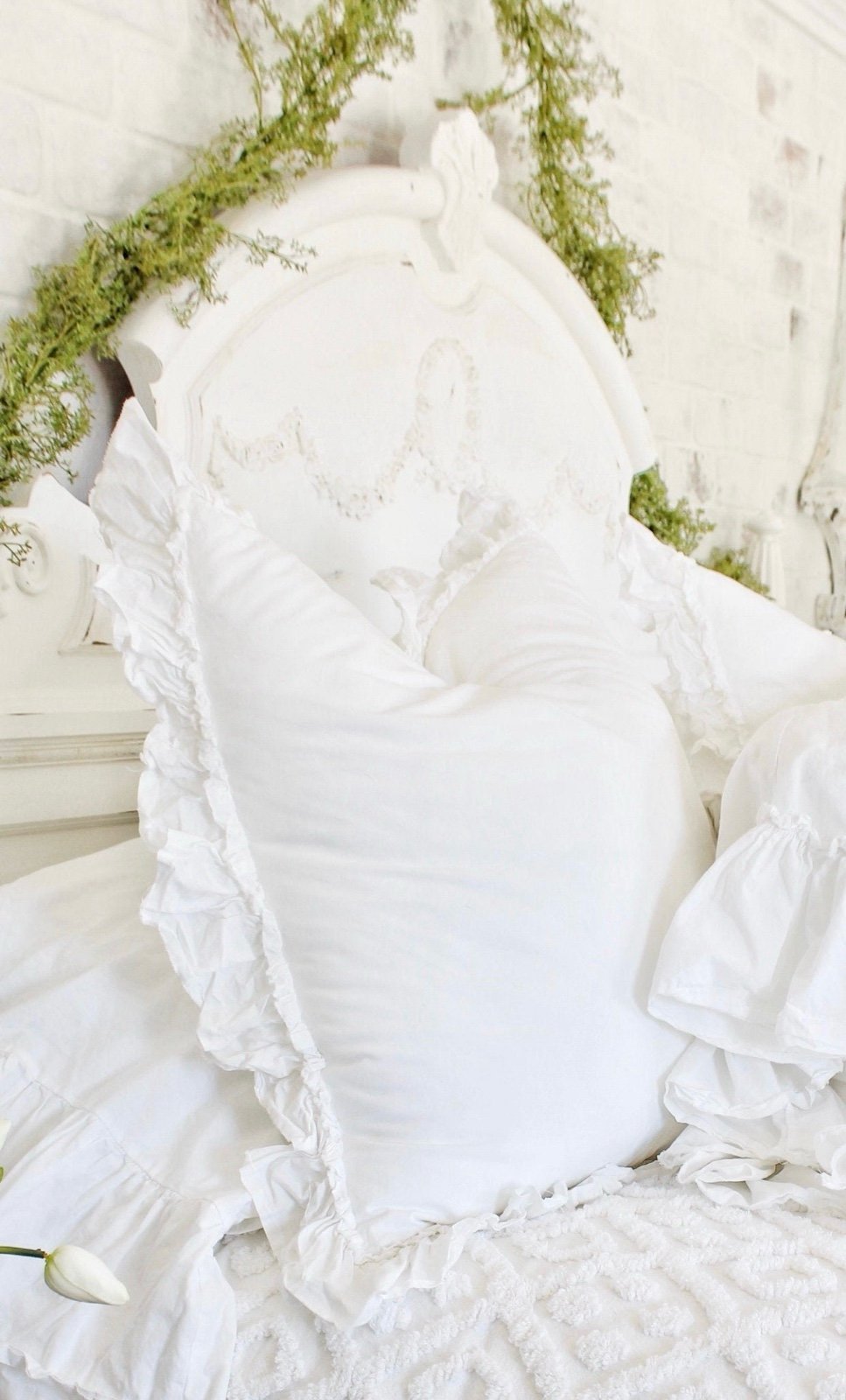 Percale cotton shabby chic style pillow cover