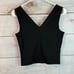 Madewell Black V-Neck Sleeveless Crop Top Size XXS