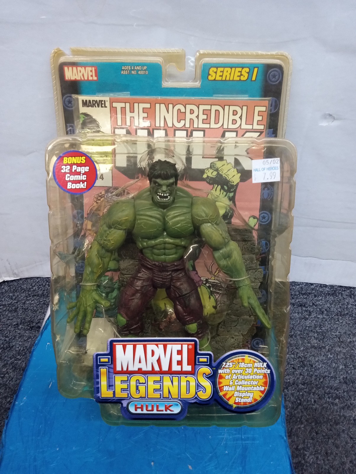 2002 Marvel Legends Series I INCREDIBLE HULK 7 VARIANT Figure MIP-Toy Biz bonus