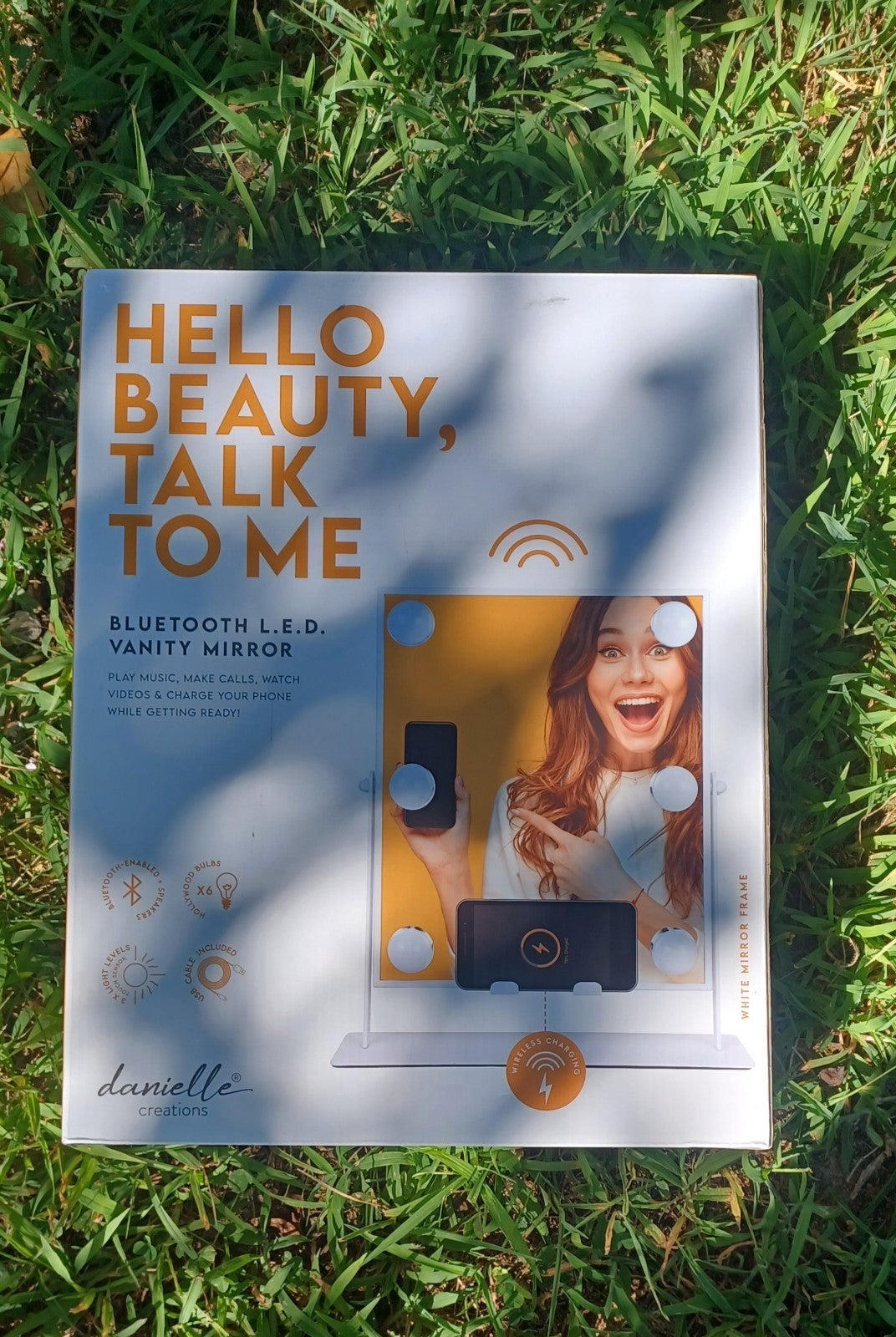New in box Beauty mirror w/Bluetooth and charging features