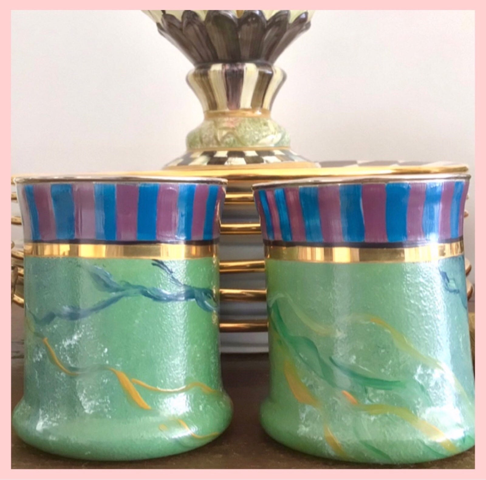 Mackenzie Childs Vintage Tumbler Glass