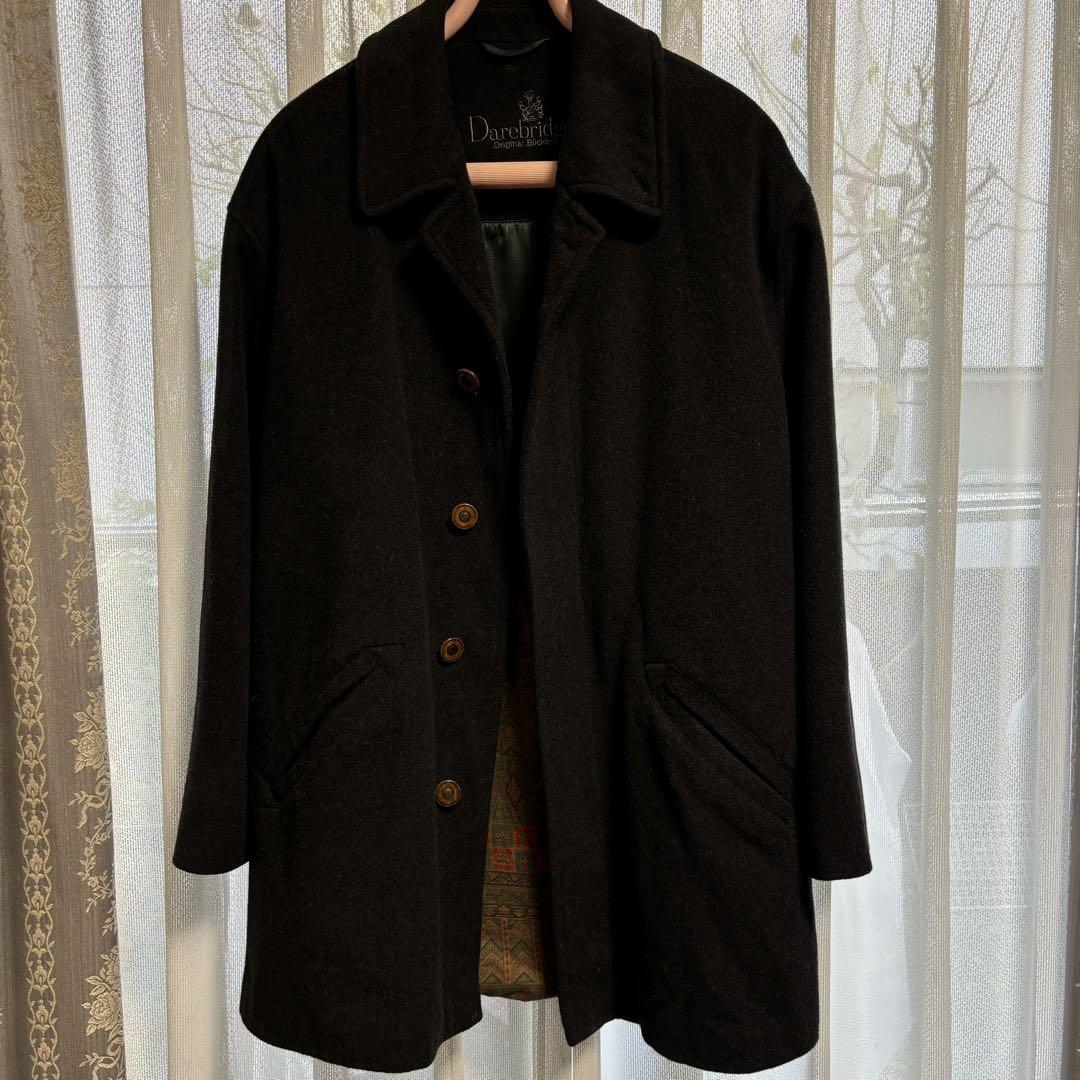 German-made 100% Cashmere Men's Coat in Dark Navy