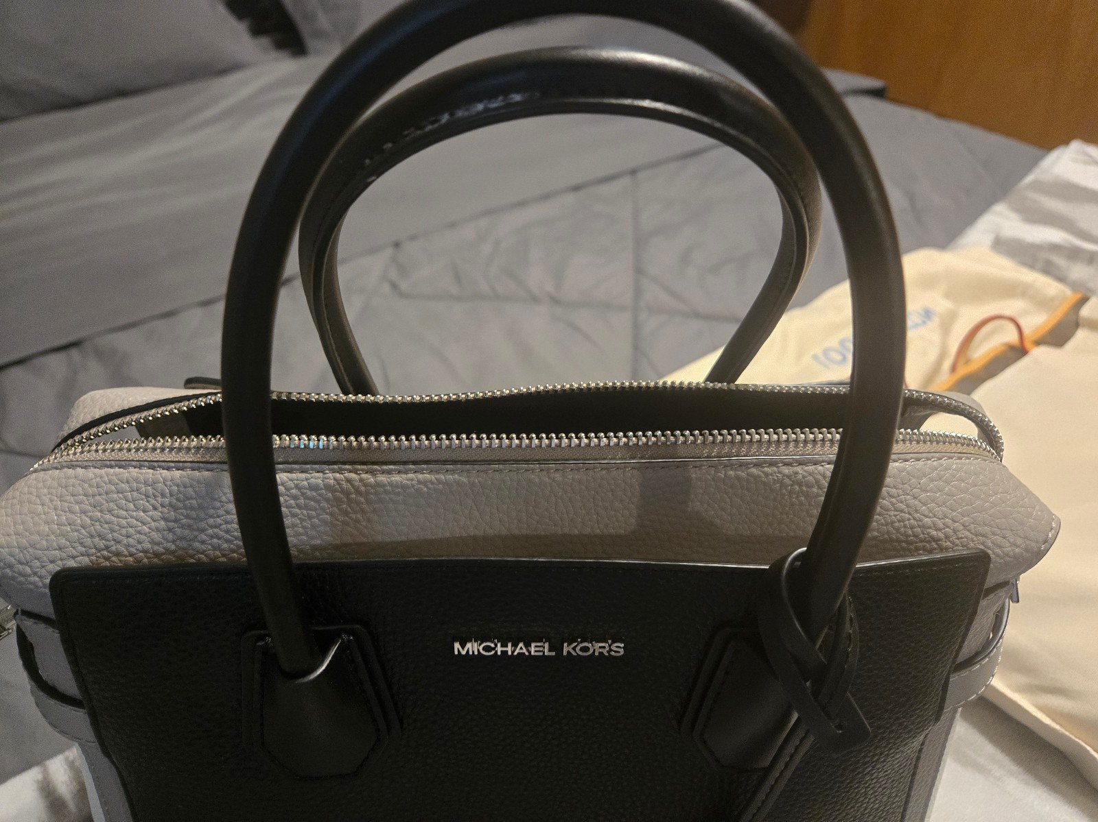 MICHAEL KORS Mercer Medium Logo and Leather Belted Satchel Crossbody