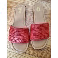 Crown Vintage Womens Red Woven Slide Sandals Made In Italy 10M Manmade Upper Ele