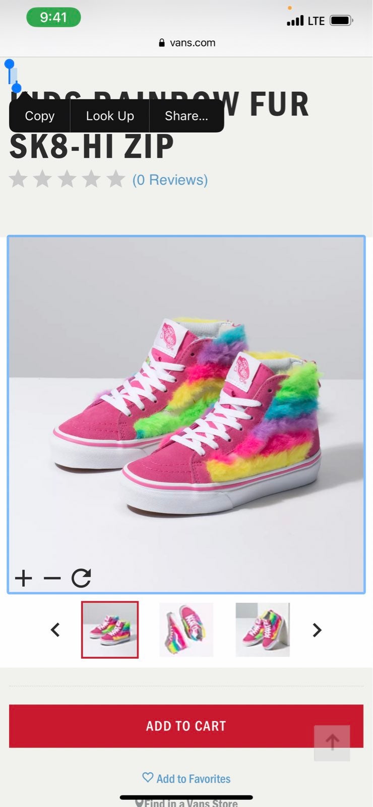 KIDS RAINBOW FUR SK8-HI ZIP RARE