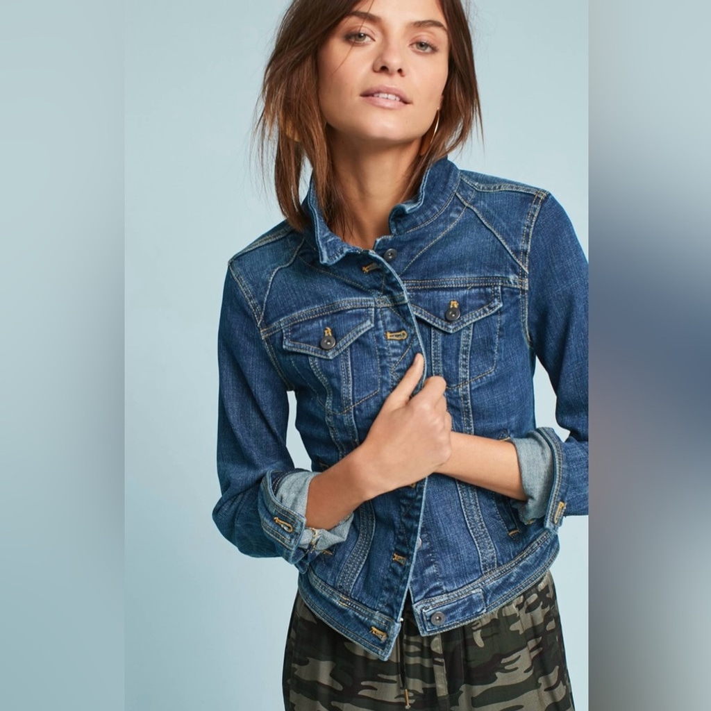 Pilcro and the letterpress by Anthropologie Denim Blue Women's Jacket Medium B2