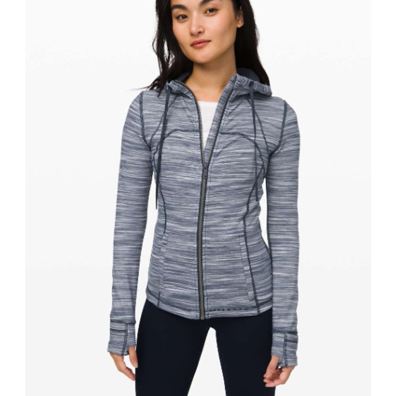 Lululemon Size 6 Hooded Define Jacket Nulu Mini Space Dye Gray White W4BF8S NWOT