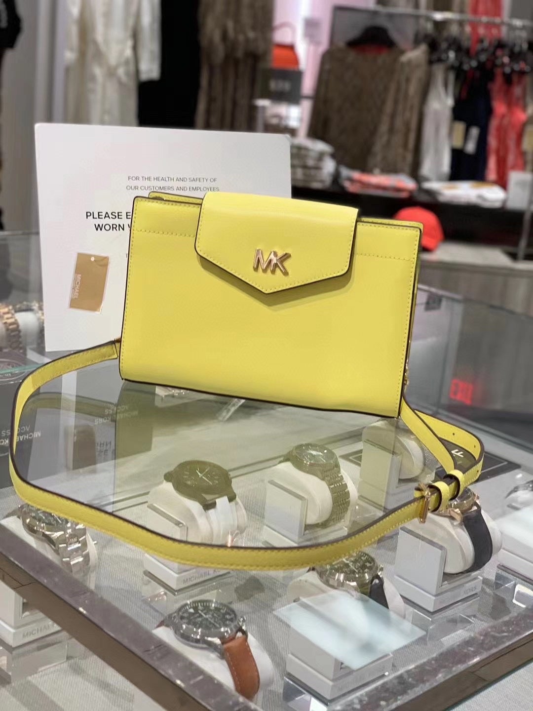 Michael Kors Women's Mott Leather Large Clutch Crossbody Bag