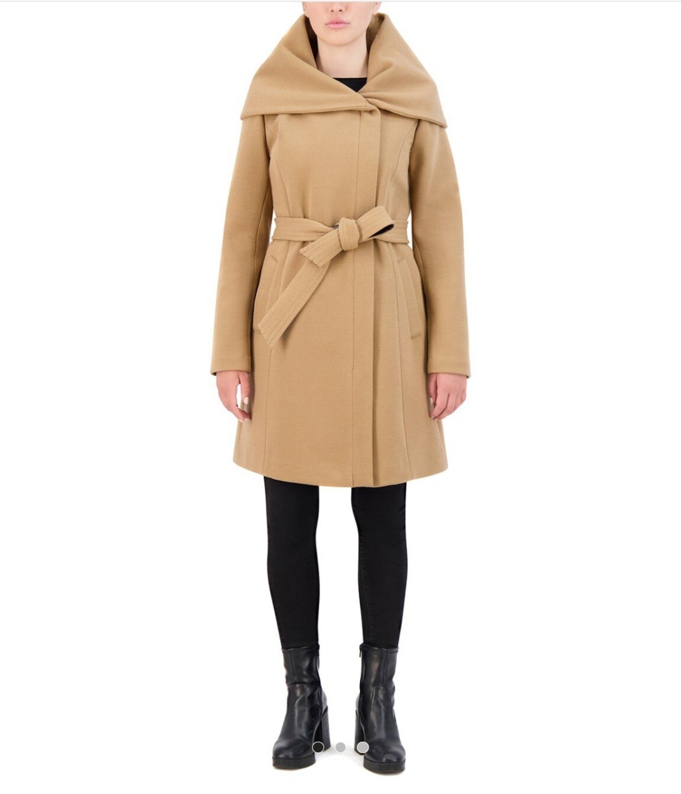 Cole Haan Soft Twill Belted Coat Size 12