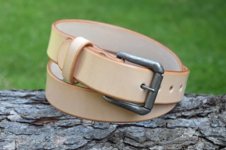 Natural Veg Tan Leather Belt
