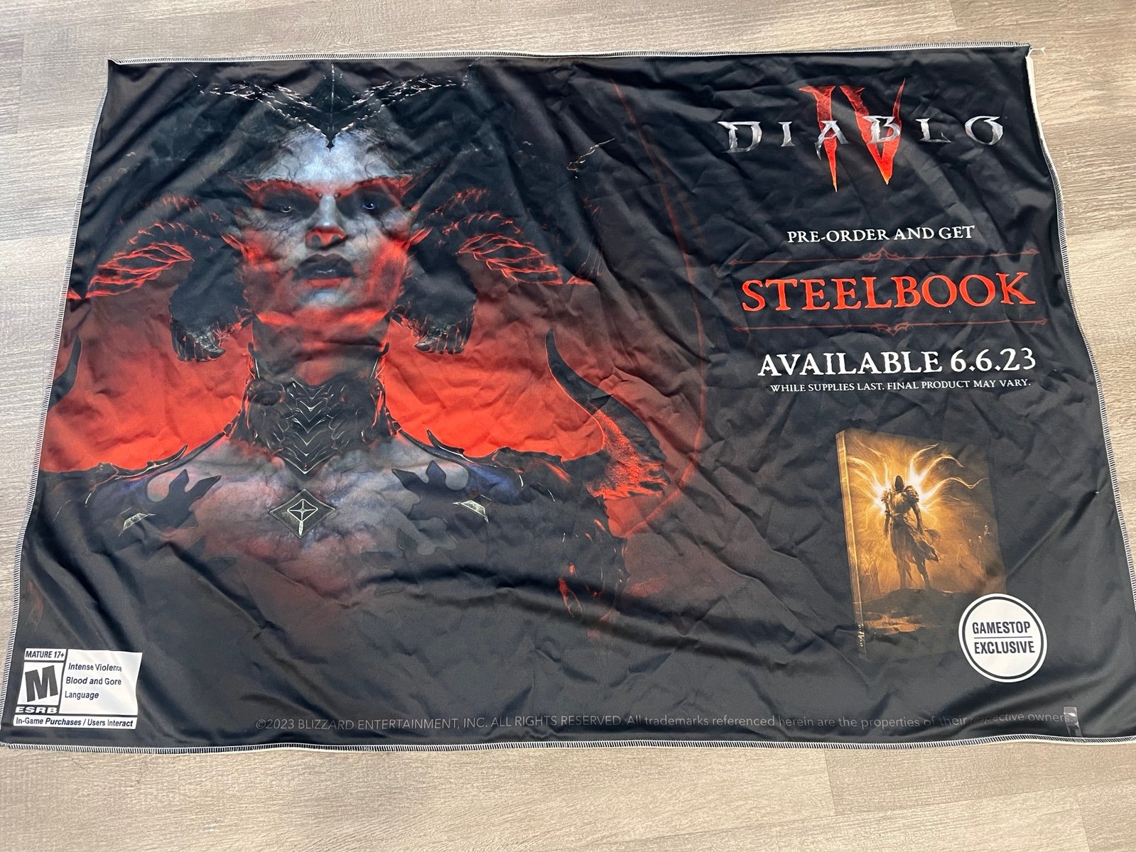 Diablo 4 Gamestop Promotional Cloth Poster Fabric