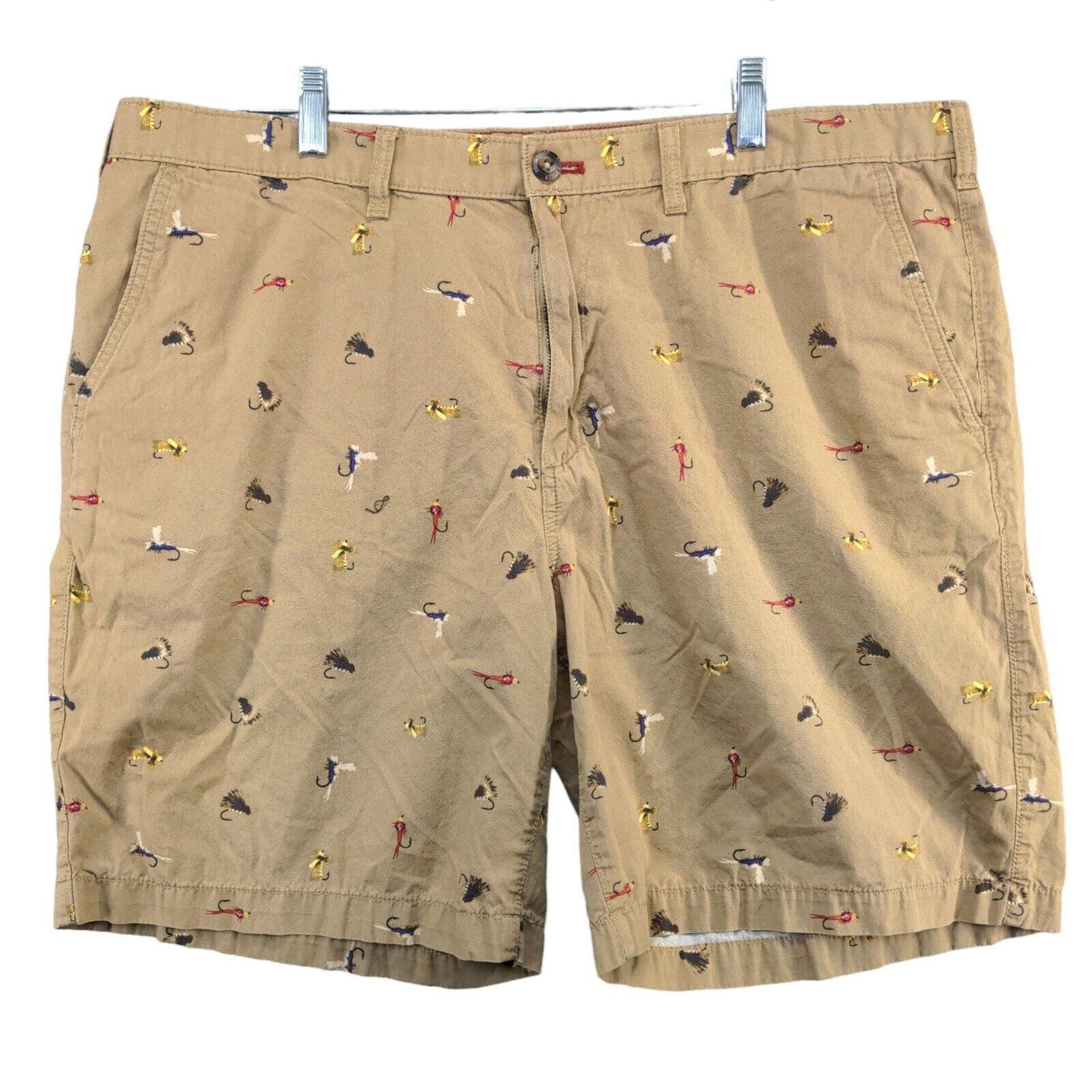 Eddie Bauer Men's Chino Shorts Tan Size 40 100% Cotton Slash Pockets Fishing