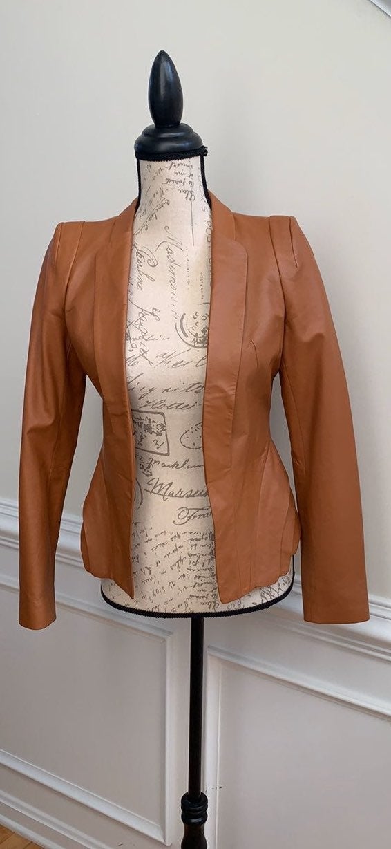 100% sheepskin women leather jacket