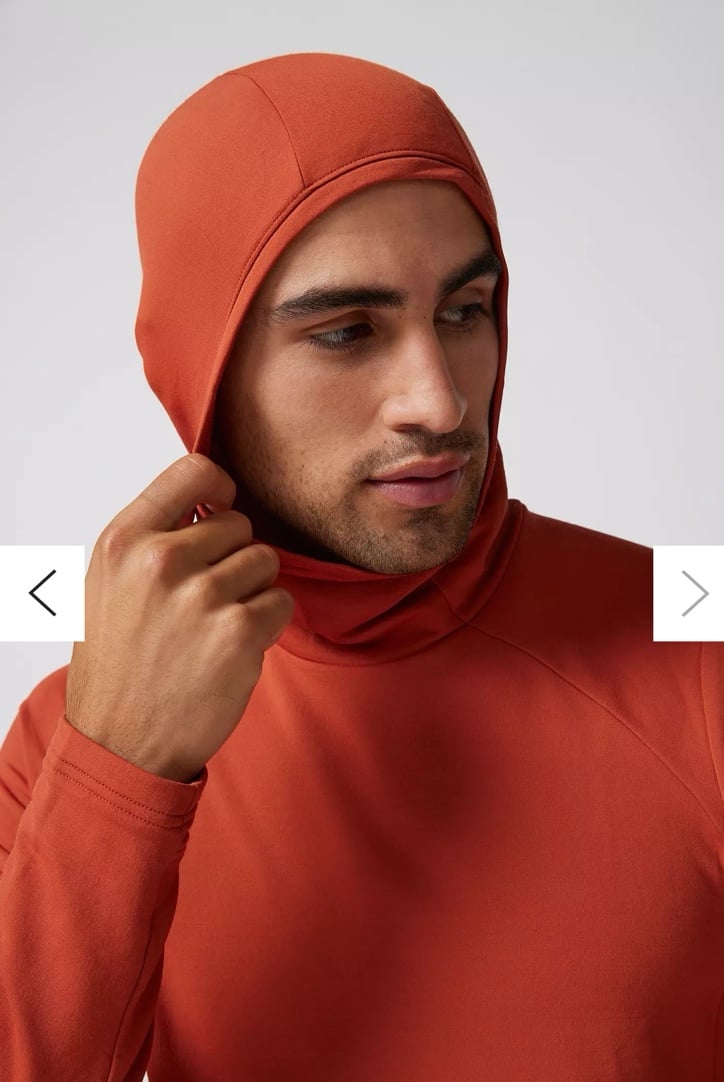 Orange JANJI Rover Merino Wool Hoodie Mens SZ MEDIUM