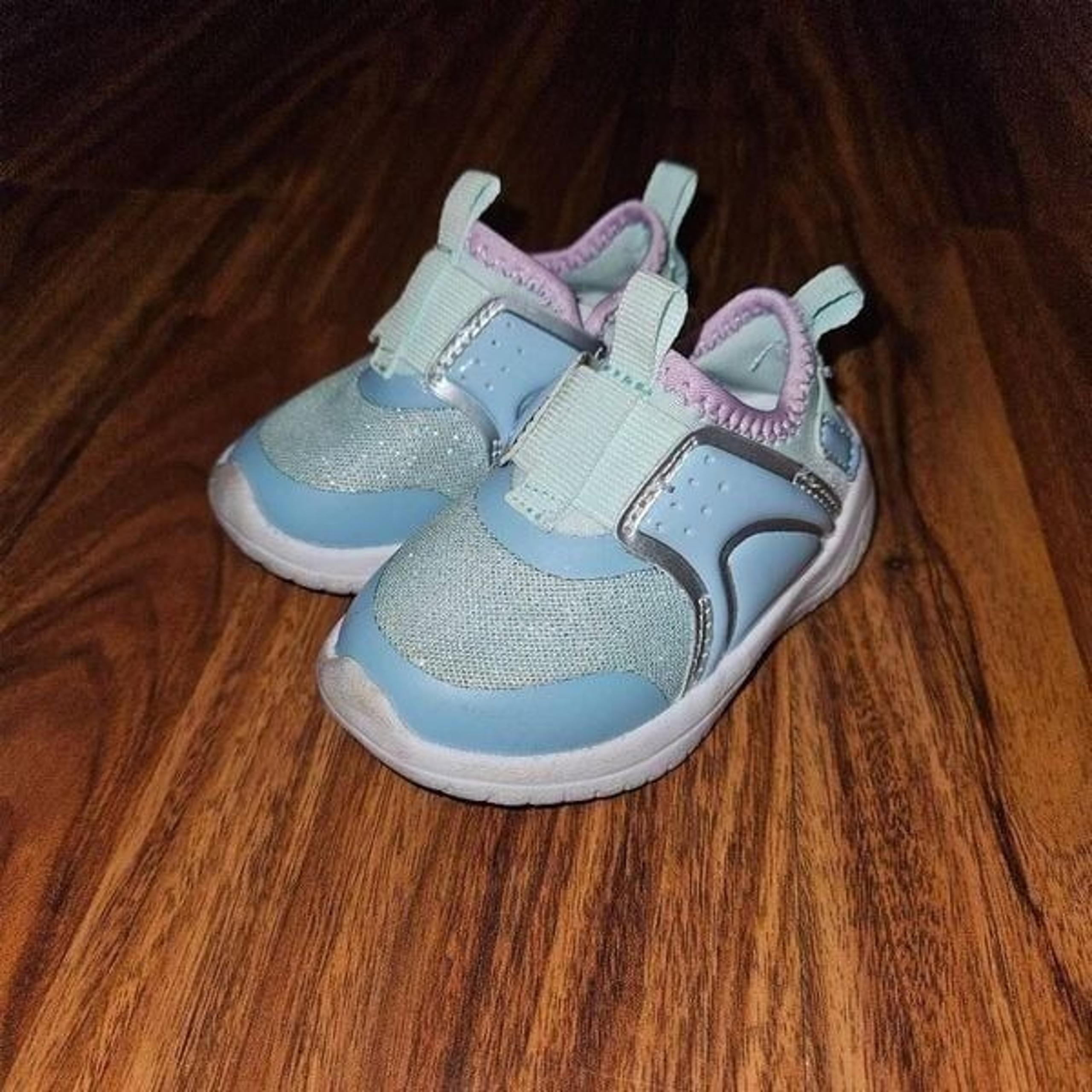 Athletic Works Blue Sparkly Slip On Sneakers Toddler Size 4