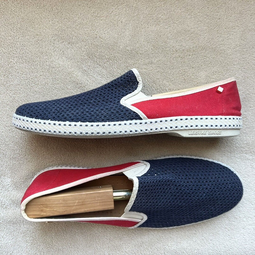 Rivieras Classic Match Navy Red Mesh Slip On Boat Shoe Loafer Men EU 44 US 10.5
