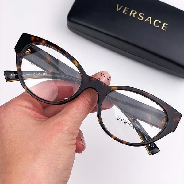 Versace VE3282 108 Eyeglasses Dark Havana Cat Eye Women