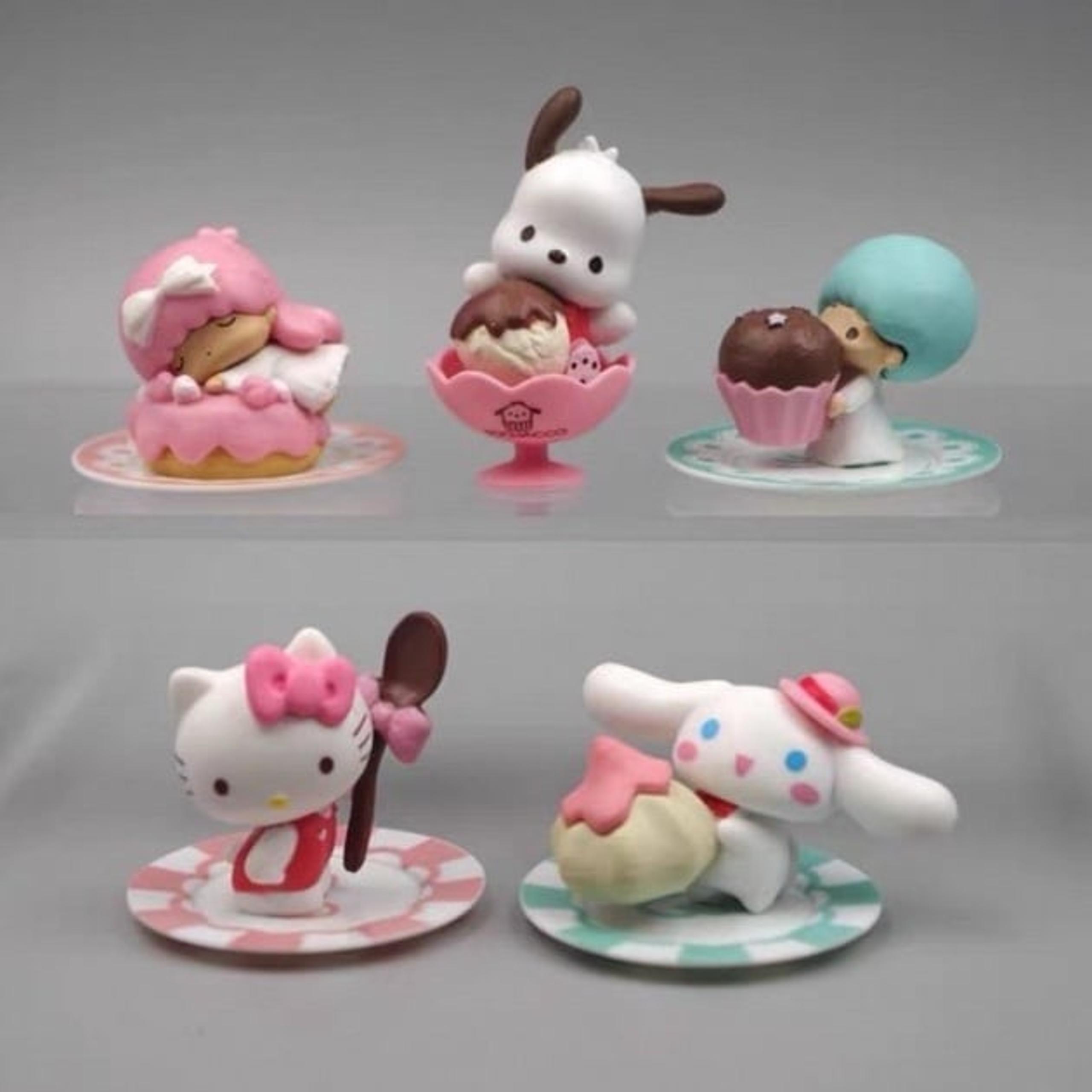 Sanrio Hello Kitty My Melody Kuromi Dolls PVC Action Figures DIY Ornament Kids