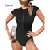 Cupshe Black Mock Neck Zipper Short Sleeve One Piece Swimsuit NWT Size XS